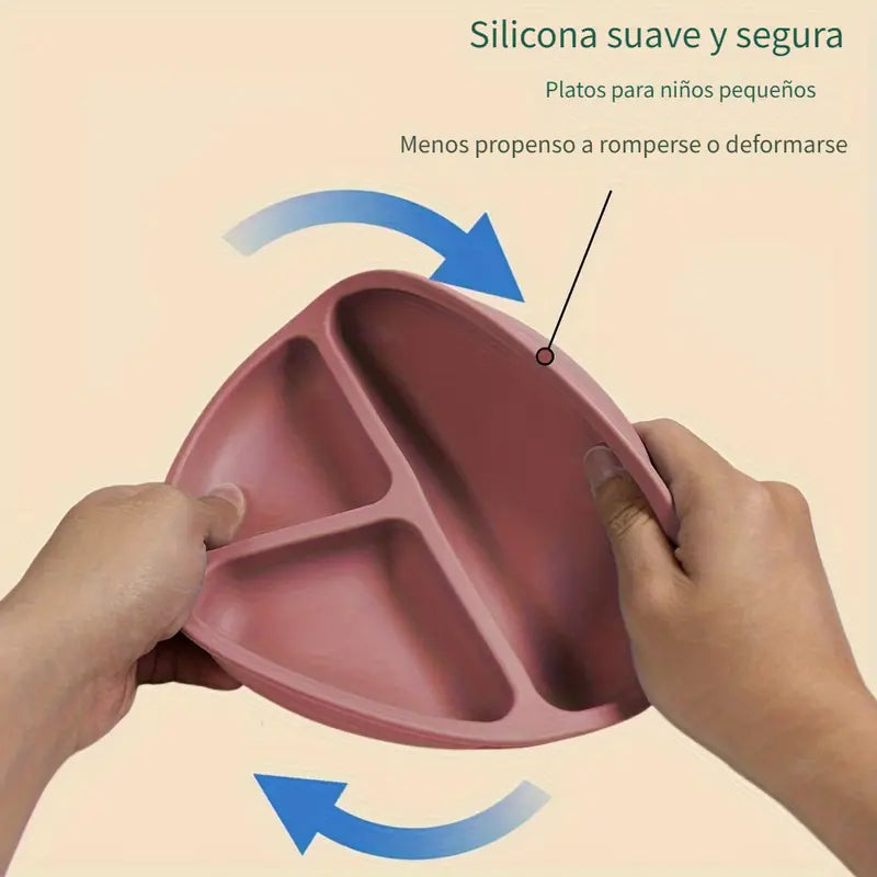 🐣JUEGO DE VAJILLAS DE SILICONA PARA NIÑOS 🍽️😀  ⭐⭐⭐⭐⭐