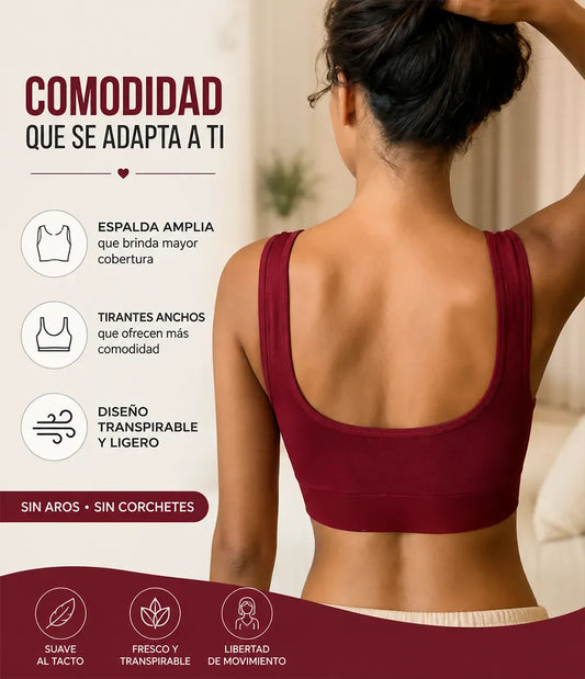 Brasier transpirable de tela suave con soporte y realce natural✨
