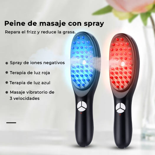 🔴🪮🔵Peine masajeador eléctrico Hailicare de 3 niveles, Cepillo masajeador para el cuero cabelludo, anticaída, terapia de luz de iones🔵🪮🔴