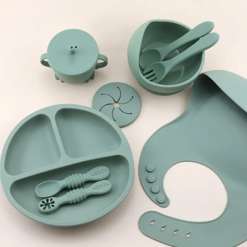 🐣JUEGO DE VAJILLAS DE SILICONA PARA NIÑOS 🍽️😀  ⭐⭐⭐⭐⭐