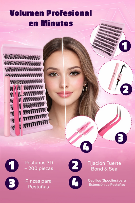 ✨ Inovadoras Pestañas en Clusters 40D – 200 Piezas🔥