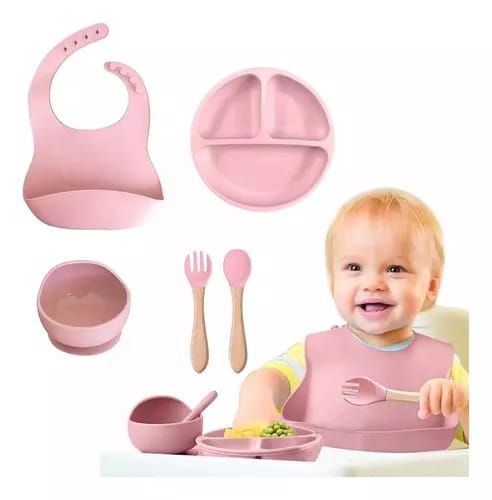 👶Juego de 8 piezas de alimentación🍝de silicona para bebés Y26