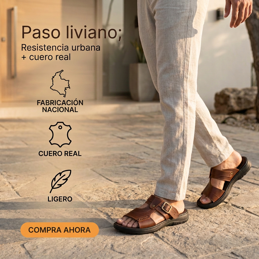 🔥Sandalia Prestige para hombre en cuero⭐⭐⭐⭐⭐