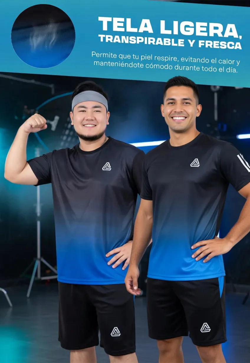 😎👌Conjunto AeroFit tela transpirable y ligera deportivo casual🏃‍♂️