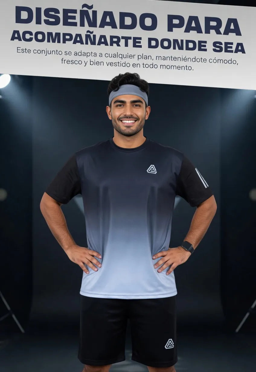 😎👌Conjunto AeroFit tela transpirable y ligera deportivo casual🏃‍♂️