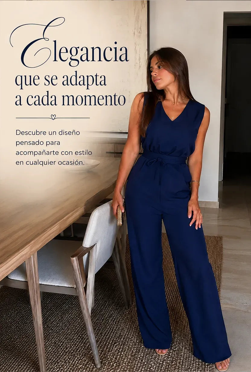 ✨Enterizo elegante de tela ligera cuello V premium😎