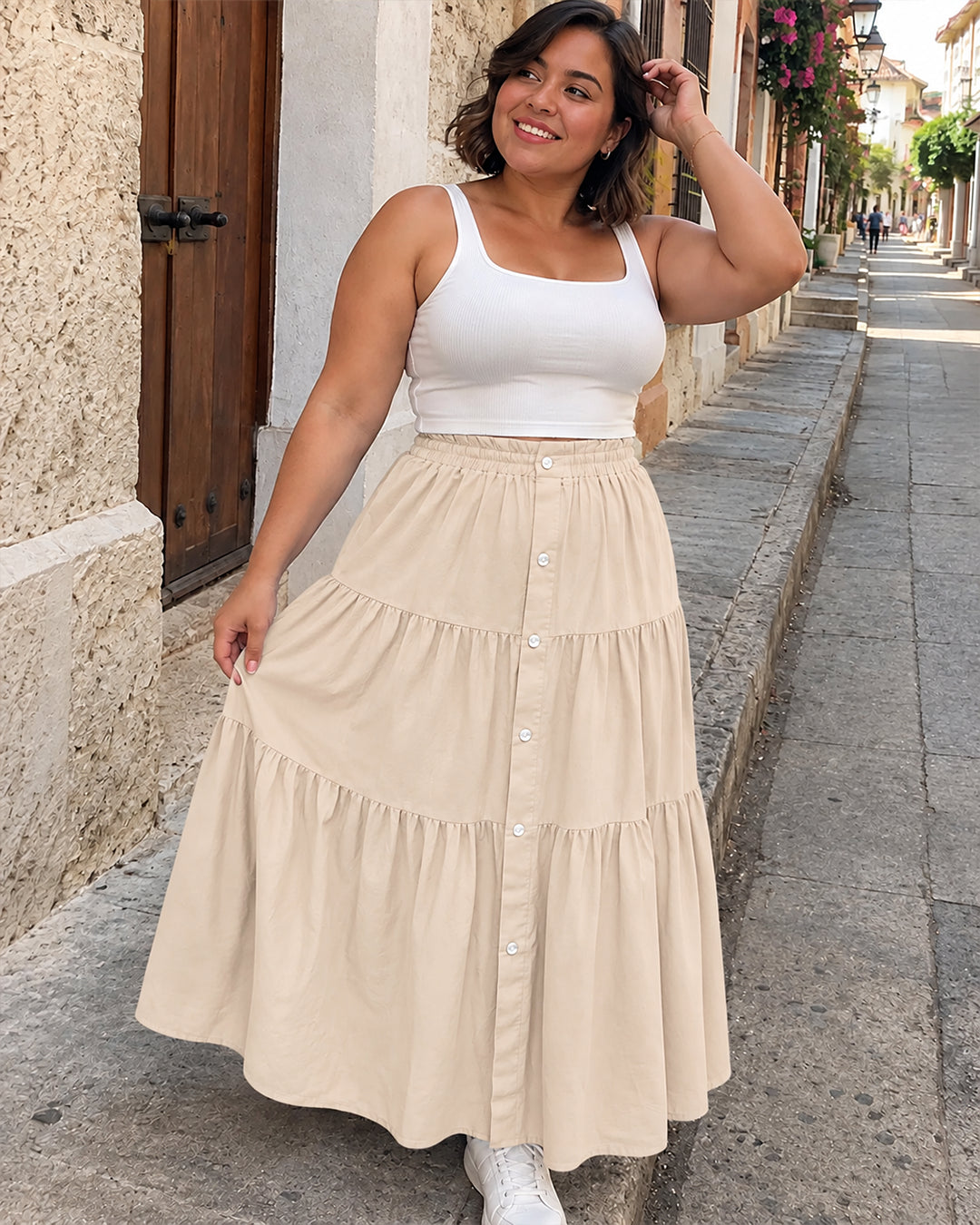 👗Falda de tela premium unicolor⭐