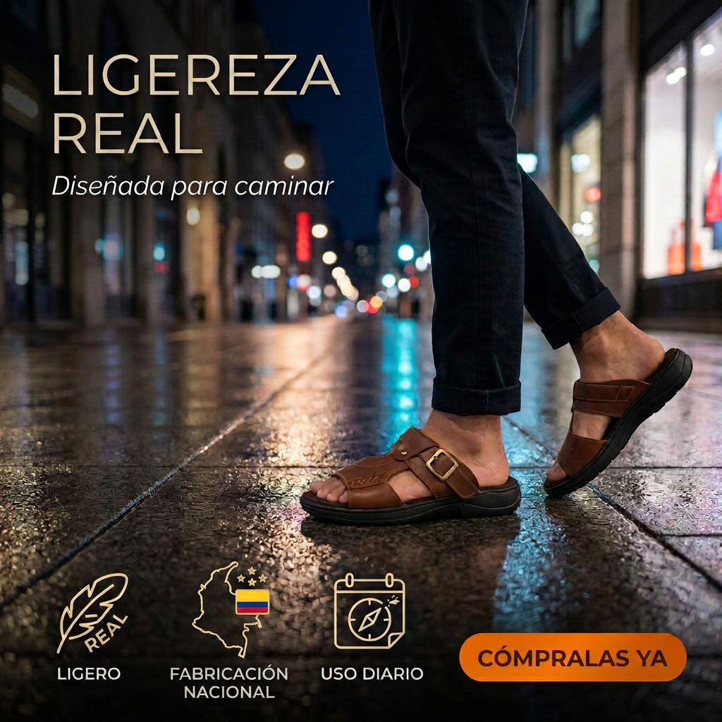 🔥Sandalia Prestige para hombre en cuero⭐⭐⭐⭐⭐