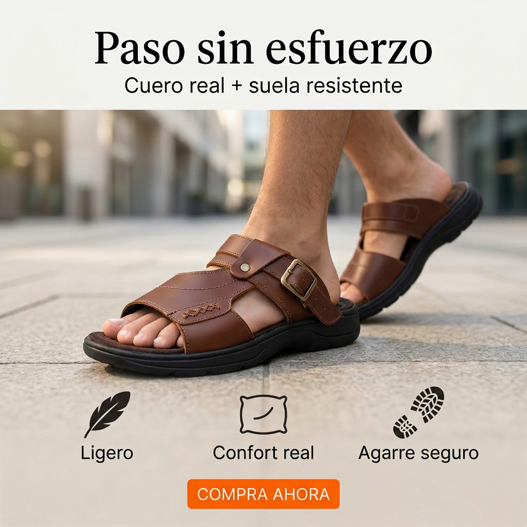 🔥Sandalia Prestige para hombre en cuero⭐⭐⭐⭐⭐