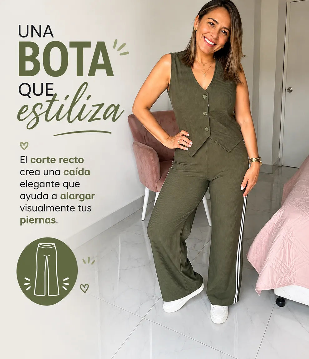 ⭐Conjunto 2 piezas - chaleco con botones y pantalón recto✨