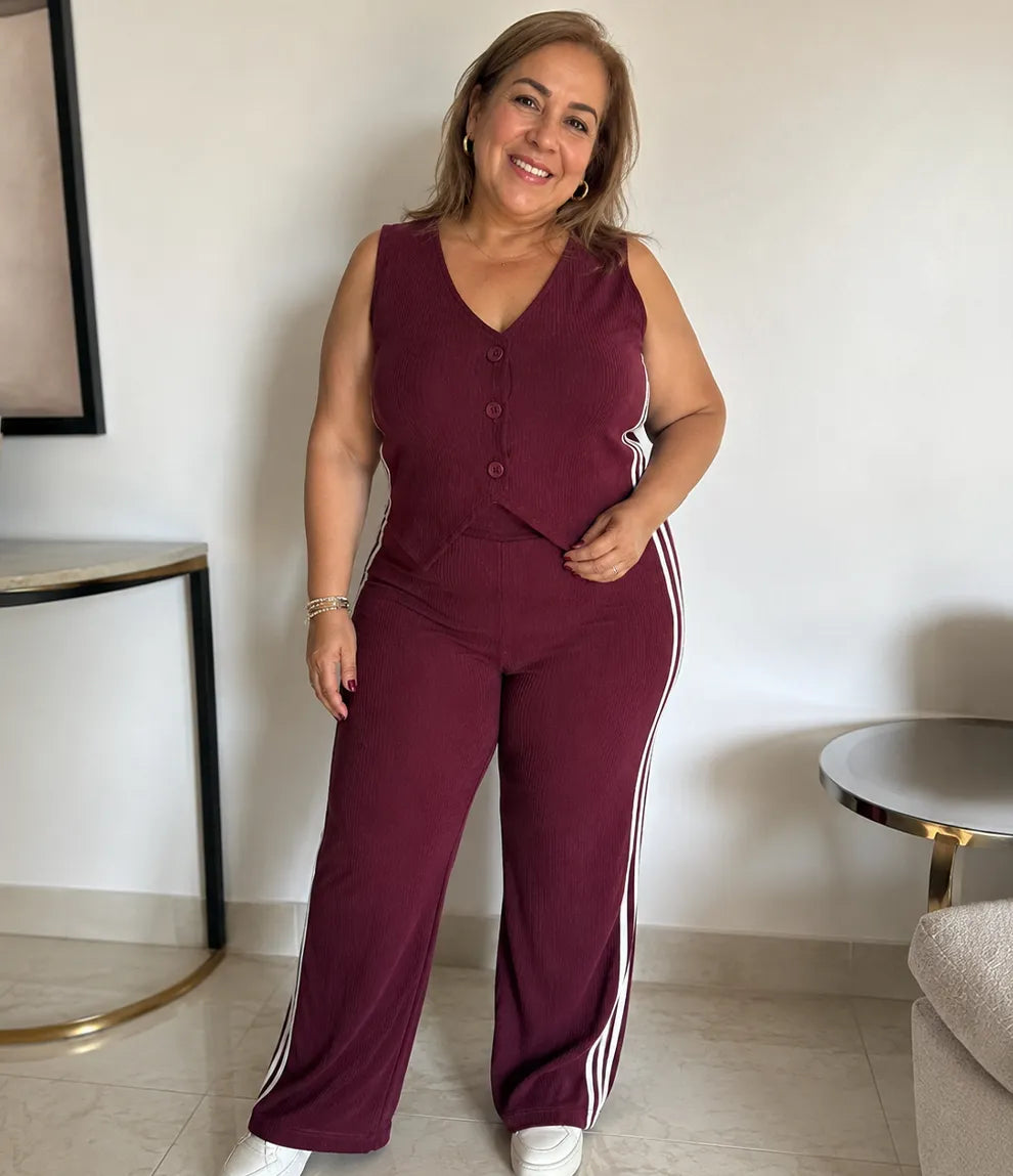 ⭐Conjunto 2 piezas - chaleco con botones y pantalón recto✨