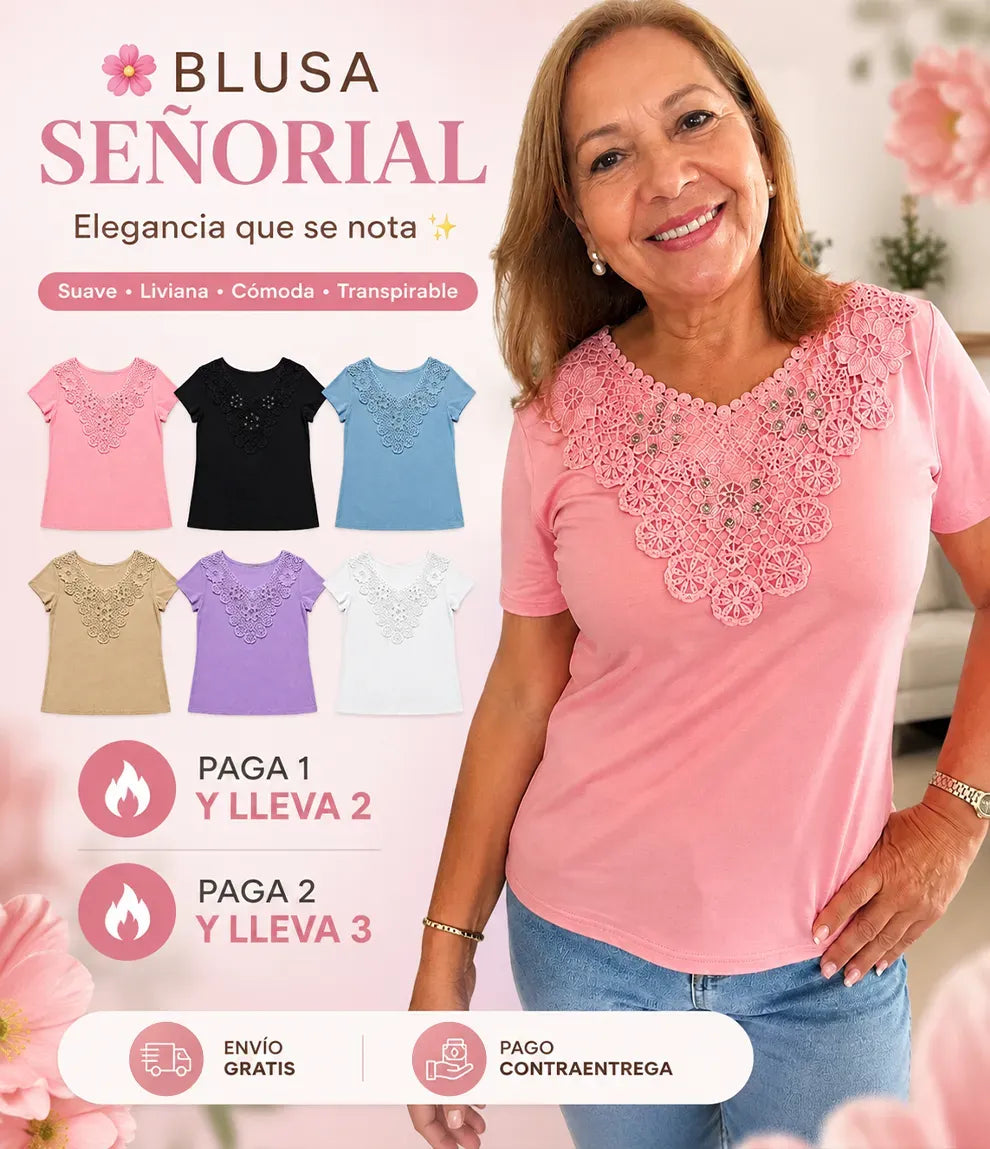 👚Blusa señorial de tela ligera y liviana✨