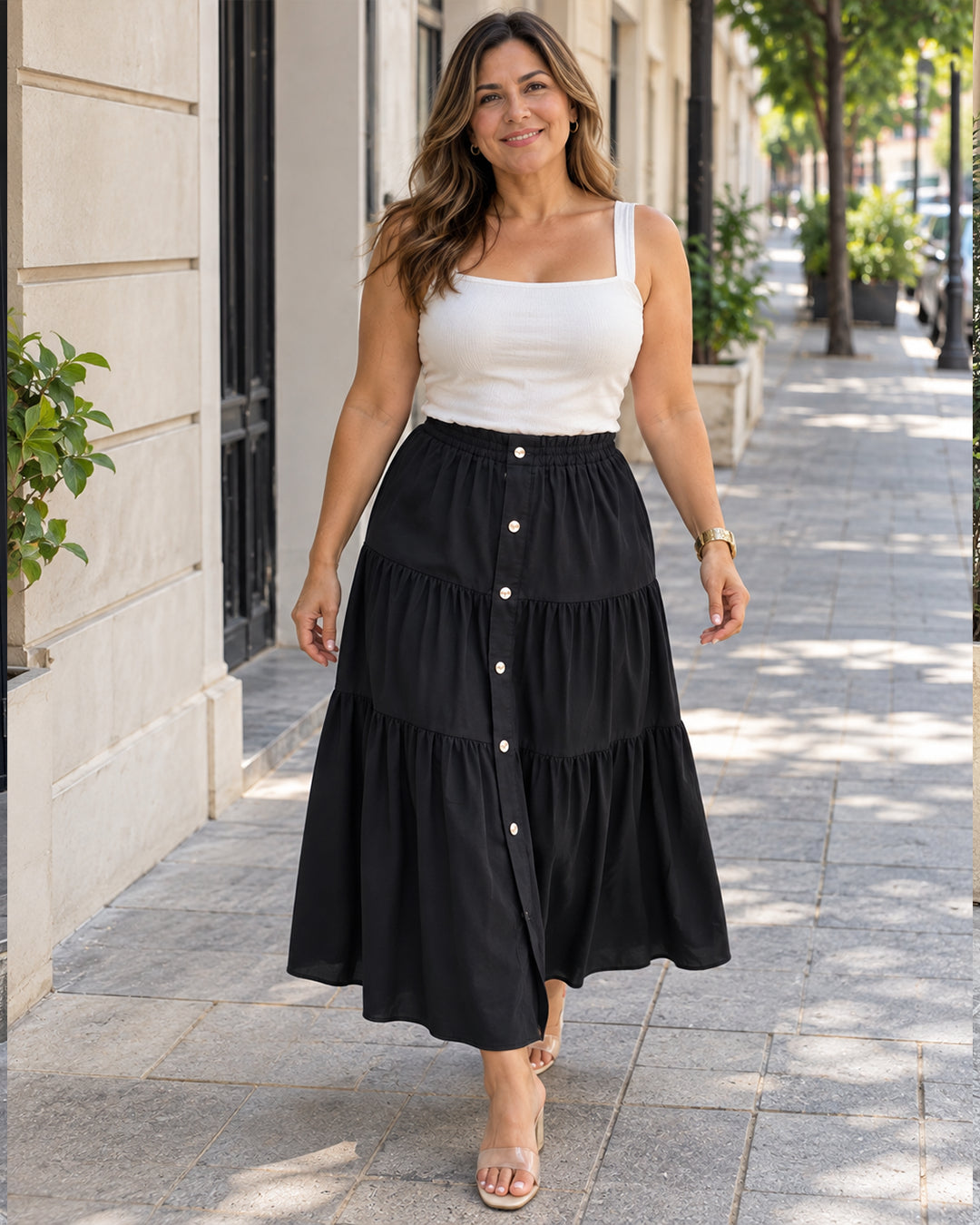 👗Falda de tela premium unicolor⭐